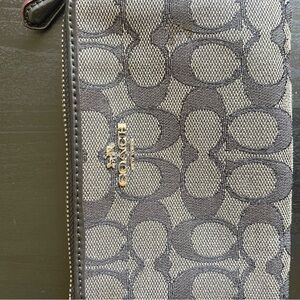 Coach Black and Gold Monogram Clutch